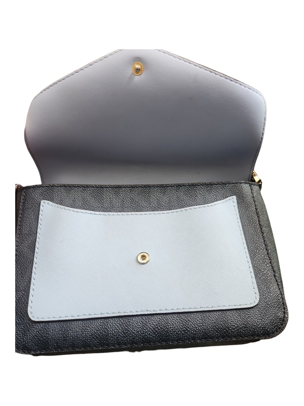 Michael Kors EUC Navy Leather Crossbody Bag with Light Blue Accent - Picture 2 of 10